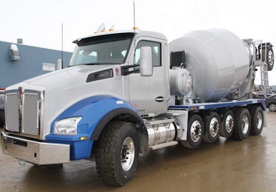 This Kenworth T880 short hood with a 7-axle 12-yard mixer, equipped with a PACCAR MX-11 engine, is Kenworth’s showcase construction model at the 2016 World of Concrete Show Feb. 2-5 in Las Vegas.