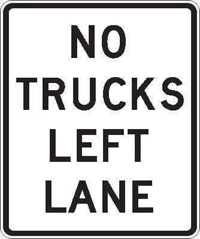 No-trucks-left-lane
