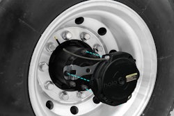 The Halo tire inflation system from Aperia uses rotational force to activate a pump and send pressurized air to tires.