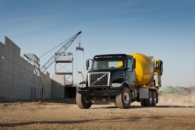 Description: Two Volvo VHD 200 concrete mixer models will be on display in Volvo booth No. C7326 at World of Concrete 2016 Feb. 2-5 in Las Vegas, Nevada.