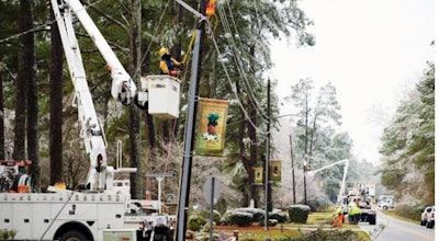 Linemen from across several states drove to North Carolina to help restore power outages caused by winter storm Jonas.