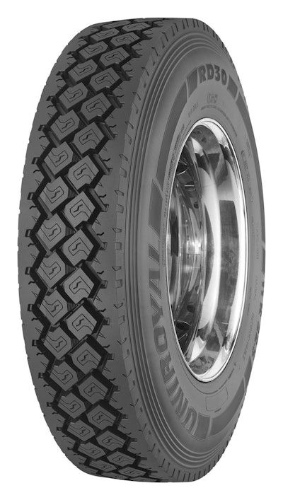 Uniroyal is now offering a line of commercial truck tires designed for a wide range of applications. Pictured here is the RD30, a regional and long-haul tire.