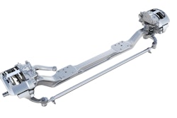 Meritor’s new MFS+ front-steer axle offers 85-pound weight savings, high-angle turning capacity and GAWR between 12,000 and 13,200 pounds.