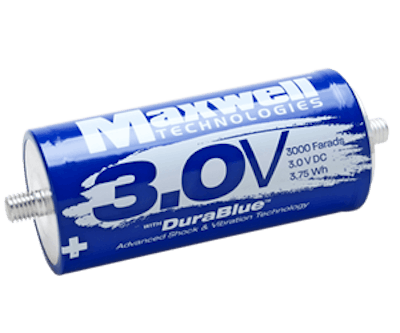 Maxwell Technologies 3-volt 3,000-farad ultracapacitor cell