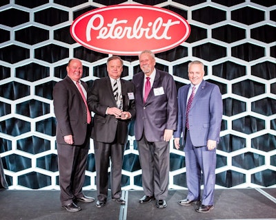 Pictured from left to right are Peyton Harrell, director of dealer network development; Allstate Peterbilt President Jeff Vanthournout; Allstate Peterbilt Group Dealer Principal Don Larson; and David Danforth, Paccar Parts General Manager and Paccar vice president.
