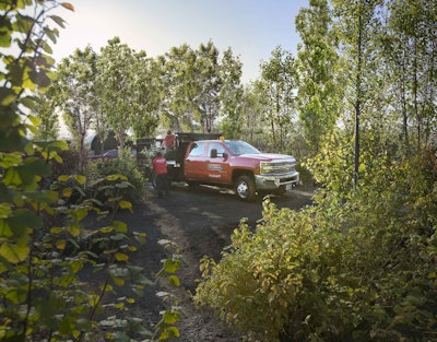 A landscape owner in Chicago says her red Chevy trucks have helped her business stand-out in The Windy City.