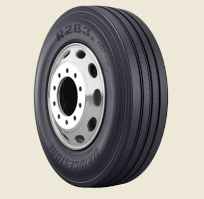 Bridgestone introduced its new steer tire today, the R283A, which offers improved tread wear life and fuel efficiency.