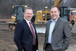 Daryl Adams, president & CEO, and Steve Guillaume, division president, specialty vehicles, at the site of Spartan Motors’ proposed new truck manufacturing plant.