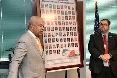 FMCSA Acting Administrator Scott Darling was presented a poster by transportation associations Tuesday honoring safe truck and bus drivers.