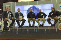 PC-11 panelists, from left, editors David Cullen and Jason Cannon, Chevron’s Shawn Whitacre and Len Badal, and Ozark Motor Lines’ Glen McDonald.