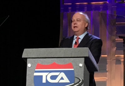 Karl Rove addresses attendees at the Truckload Carriers Association’s 78th Annual Convention in Las Vegas.