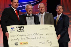From the left: Brad Holthaus of Randall Reilly, Danny Smith, Randy Vernon of Big G Express and Jon Archard of Love’s Travel Stops.