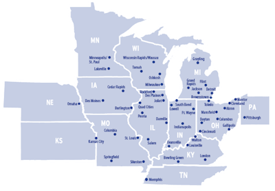 Dayton Freight has 48 service centers and offers shippers one- or two-day service to thousands of points throughout a 13-state area.