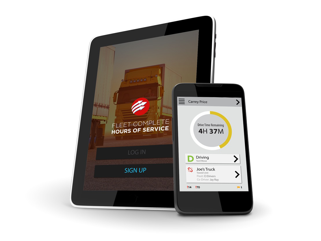 Fleet Complete app tablet & mobile phone screenshots