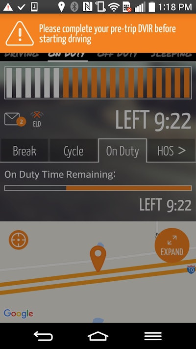 Gorilla Safety’s electronic logging device is currently available for Android devices, with an iOS version in the works.