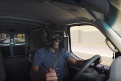 The fun begins as a Nissan prankster approaches unsuspecting victim and Formula Drift icon Chris Fosberg.