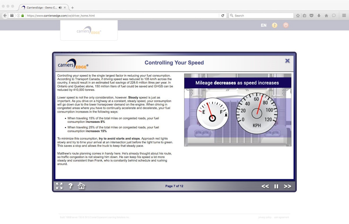 CarriersEdge adds online fuelefficiency training course Commercial