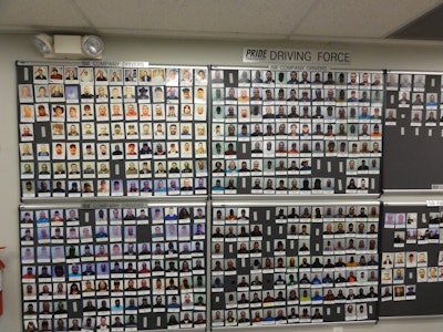 A picture wall organizes current drivers by tenure.