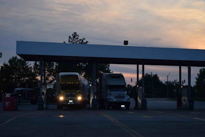 truckstop truck stop hours of service evening parking hos fuel island20160526_0047