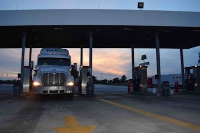 truckstop truck stop hours of service evening parking hos fuel island20160526_0054