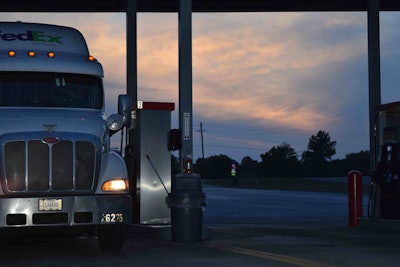 truckstop truck stop hours of service evening parking hos fuel island20160526_0056