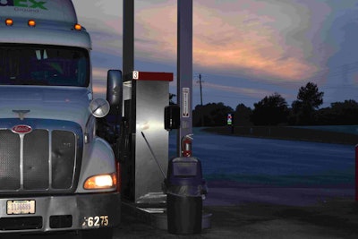 truckstop truck stop hours of service evening parking hos fuel island20160526_0062