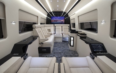 Interior of a Sprinter JetVan.