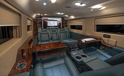Interior of Ford Transit JetVan.