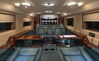 Interior of Ford Transit JetVan.