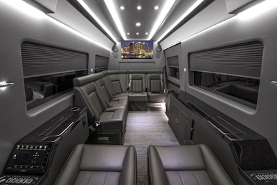 Interior of a Sprinter JetVan.