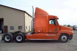 The search continues for a murder suspect who authorities say was driving a Freightliner truck similar to the one above when he shot another trucker to death nearly two weeks ago on Interstate 10 in Jacksonville.