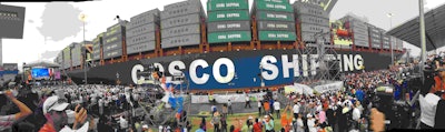 The Cosco Shipping Panama was the first Neopanamax ship to navigate the Panama Canal. It has a 9,400-TEU capacity and measures 984 feet long and 158 feet wide.