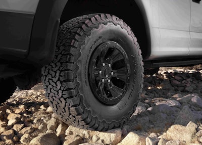 BFGoodrich all-terrain T/A KO2 tires were designed specifically for the 2017 Ford F-150 Raptor.