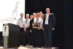 Mack Trucks was honored by the Environmental Research & Education Foundation (EREF) for its long-standing support of the organization’s research and education efforts around sustainable waste management. Curtis Dorwart, Mack refuse product manager (with plaque), was also recognized for his years of dedication and advocacy on behalf of EREF.
