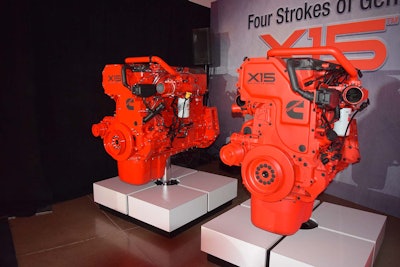 The Cummins X15 Efficiency Series (left) and the X15 Performance Series (right) highlight Cummins’ 2017 engine lineup.