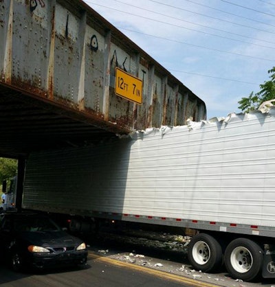 Five trucks a year on average crash into the “can opener” bridge in Delaware City, Ohio. (Photo: Delaware City, Ohio)