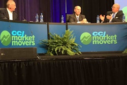 Panelists from left: Alain Bedard, chairman and CEO of Transforce; David Parker, president of Covenant Transportation Group; and Donald Broughton, economist from Avondale Partners.
