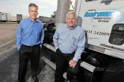 Roadrunner Transportation Systems’ Peter Armbruster, chief financial officer, left, and Mark DiBlasi, CEO, are firsthand witnesses to the company’s rapid growth.