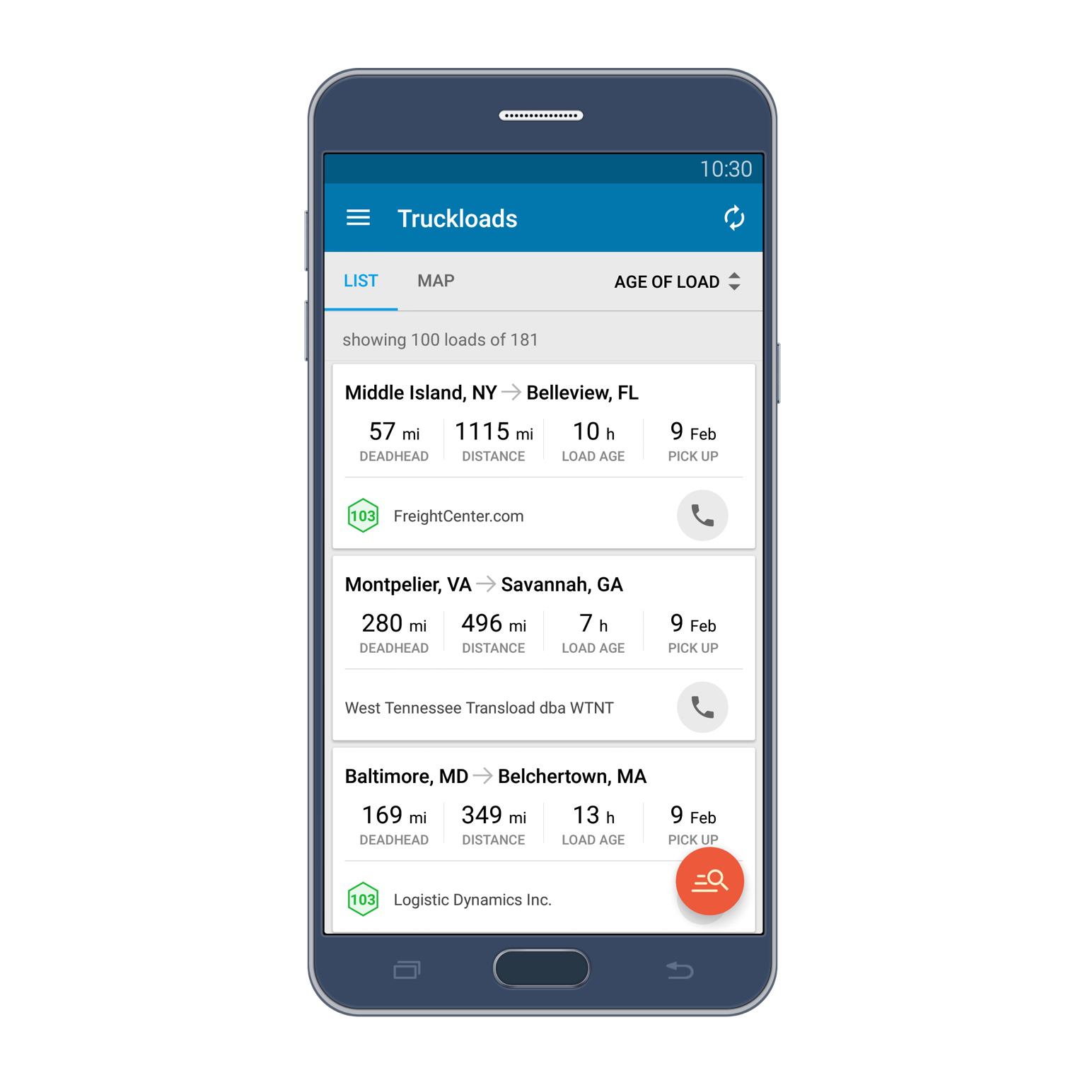 android-truckloads-list