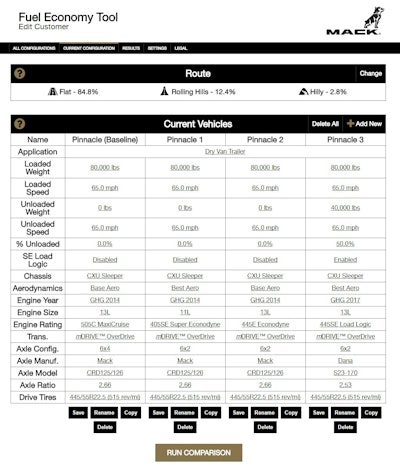 Mack Fuel Economy Tool 1