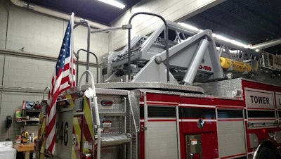 Firefighters in Poughkeepsie, New York were told Monday to remove U.S. flags from their trucks. (Photo posted by Michael Skapetis on Facebook.)