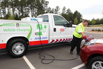 17 July 2011: AAA Electric car charger photo shoot in Raleigh, N.C.