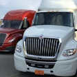 International’s LT Series (right) drew some efficiency inspiration from the company’s SuperTruck project, pictured left.