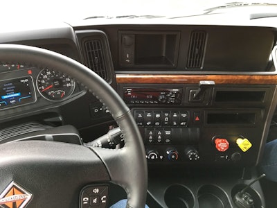 The air brake release has been moved further to the right in an effort to give the driver more knee room.