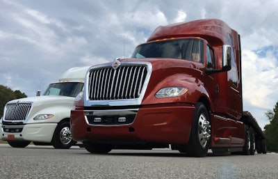International Trucks Parked in Parking Lot
