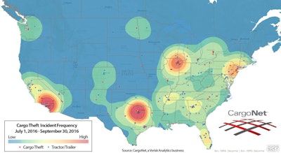 Cargo thefts were down 9 percent year-over-year in 2016’s third quarter, but California saw a 40 percent increase in cargo thefts from 2015’s third quarter.