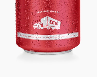 The 51,744 cans of Budweiser got a commemorative design to recognize the partnership and delivery.