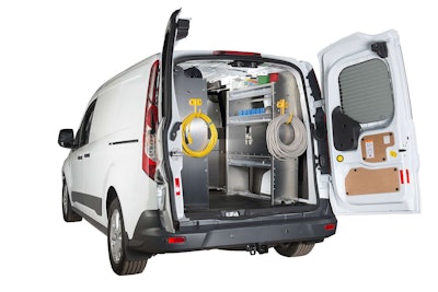 A Ford Transit Connect with Ranger’s electrical storage package.