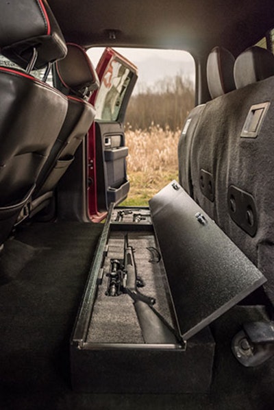 The Seat Vault offers a safe and secure storage solution for firearms and valuables.