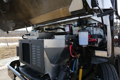 A two-cylinder gas engine will help power the van’s lithium-ion’s batteries.